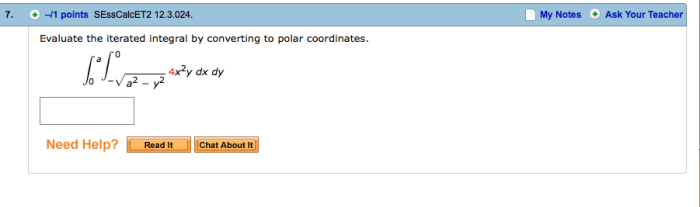 Evaluate the iterated integral by converting to polar coordinates