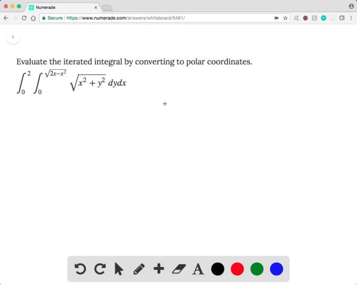 Evaluate the iterated integral by converting to polar coordinates