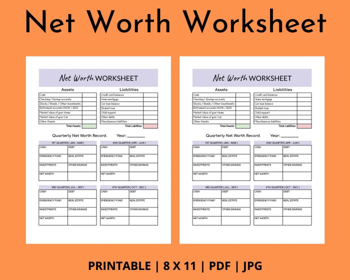 Calculating your net worth worksheet answers chapter 1 lesson 4